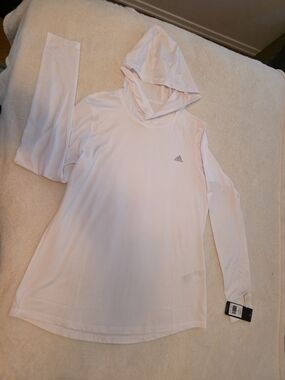 Adidas Golf UPF 50 Hooded Baselayer White Women's L NWT